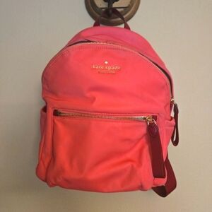 Kate Spade New York Pink Nylon Leather-Trimmed Mini Backpack